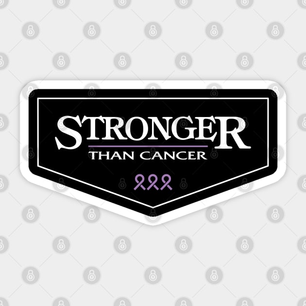 all cancer Awareness lavender ribbon  Stronger Than Cancer Sticker by Shaderepublic